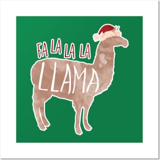 Fa la la la Llama - punny Christmas design Posters and Art